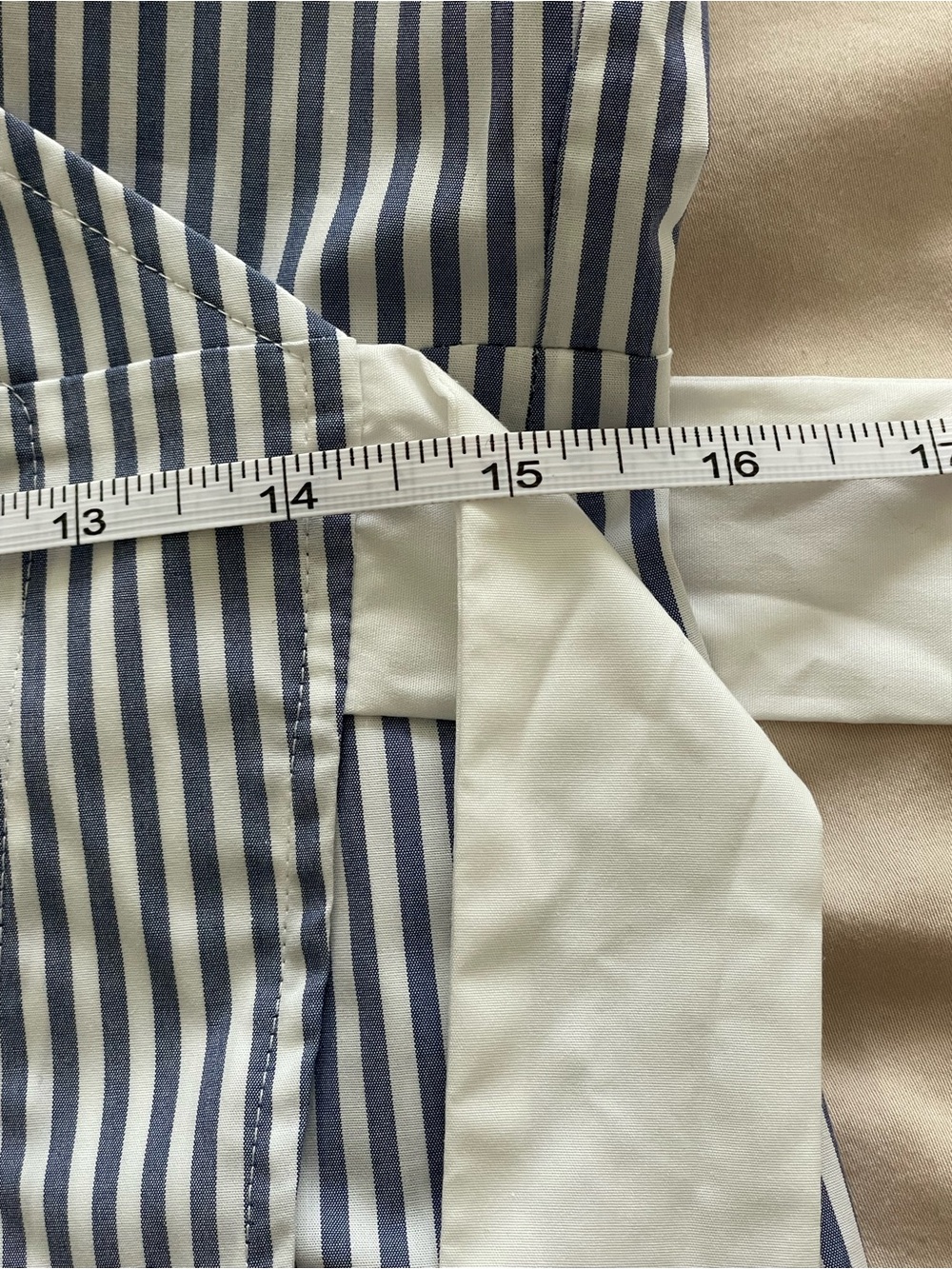 NEW SPANX Blue White Striped Wrap Shirt Dress Long Sleeve Stretch Cotton, Size S - Picture 12 of 14